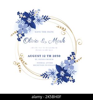 floral wedding invitation template vector design illustration Stock Vector