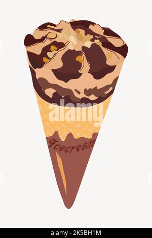 Chocolate ice cream cone - vector illustration Stock Vector Image & Art ...