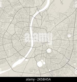 Vector map of Ahmedabad, India. Urban city road map poster illustration. Ahmedabad square map art. Stock Vector