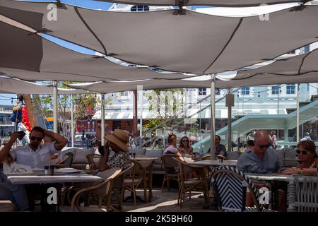 Restaurant Quayside at Waterfront in Cape Town, South Africa Stock Photo