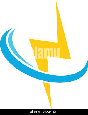 Lightning logo icon design illustration template Stock Vector