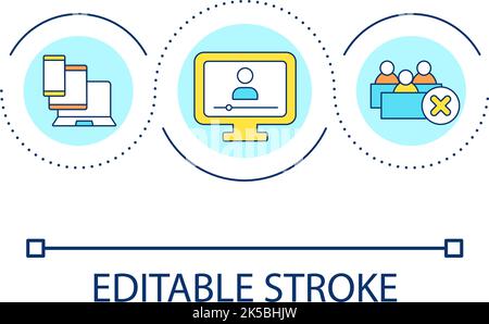 E learning platform loop concept icon Stock Vector