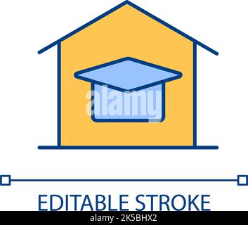 At-home learning RGB color icon Stock Vector
