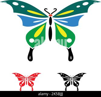 Vector of butterfly design on white background. Easy editable layered vector illustration. Stock Vector