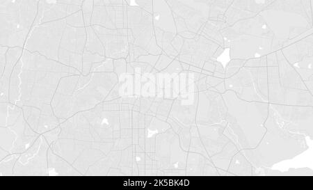 White and light grey Bangalore city area vector background map, Bengaluru roads and water illustration. Widescreen proportion, digital flat design roa Stock Vector