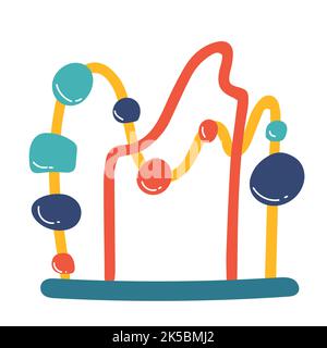 logical game for kids, labyrinth with balls, children s, educational toy vector illustration isolated on white, Stock Vector