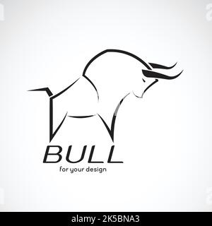 Vector of bull design on white background, Wild Animals, Vector illustration. Easy editable layered vector illustration. Stock Vector