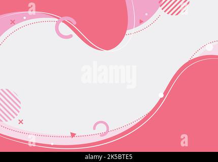Abstract modern template pink organic dynamic shapes elements compositions of colored spots and lines on white background. Vector illustration Stock Vector