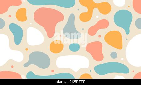 Abstract modern organic shapes set design elements seamless pattern background. Vector illustration Stock Vector