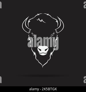 Vector of a buffalo head design on black background. Wild Animals. Vector illustration. Stock Vector