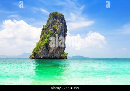 Beautiful beach of Koh Poda island in Krabi province, Thailand. Koh Poda (Poda Island) in Krabi province has white sand beach and crystal clear water. Stock Photo