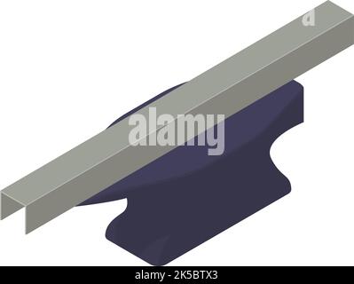 Blacksmith tool icon isometric vector. Blacksmith anvil and metal profile icon. Industrial equipment, blacksmithing Stock Vector