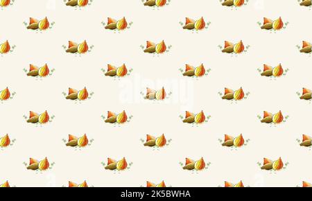 Pumpkins seamless pattern in watercolor style. Harvest. Thanksgiving day.  Stock Vector