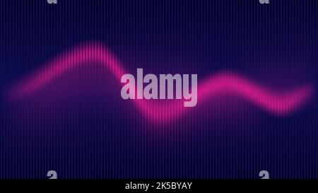 Abstract pink sound wave blurred on blue background technology concept. Vector illustration Stock Vector