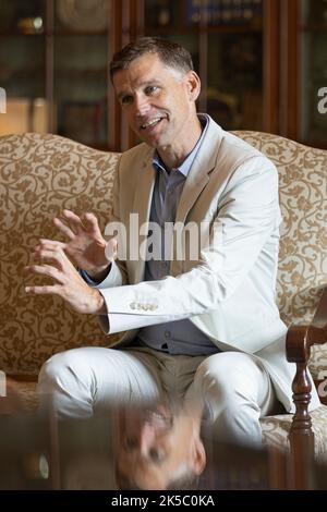 Quebec City mayor Bruno Marchand during an interview at the City hall on August 19, 2022 Stock Photo