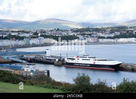 Looking over Douglas bay, Isle of Man from the cliffs above. Stock Photo