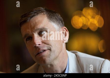 Quebec City mayor Bruno Marchand during an interview at the City hall on August 19, 2022 Stock Photo