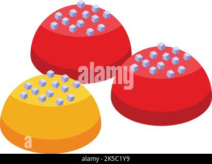 Candy jelly icon isometric vector. Gummy bear. Fruit dessert Stock Vector