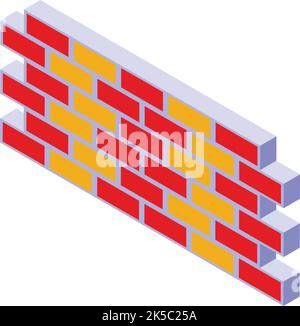 Broken brick wall, 3d isometric masonry texture. Seamless brick stone ...
