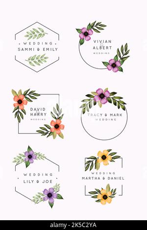 hand painted wedding monograms vector design illustration Stock Vector