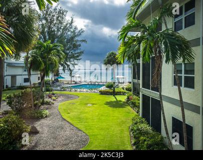 Grand Cayman, Cayman Islands, Aug 2022, view of Tamarind Bay a condominium in the George Town district Stock Photo