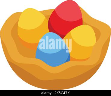 Easter egg pot icon isometric vector. April spring. Cute hunt Stock Vector