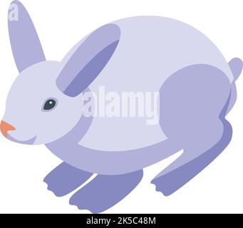 Easter bunny icon isometric vector. Cute rabbit. Happy funny Stock Vector