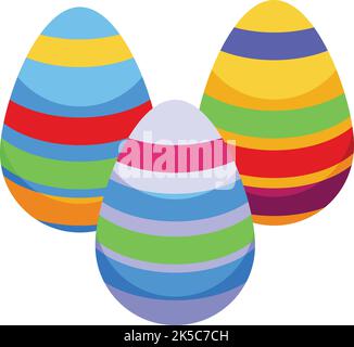 Colorful easter egg icon isometric vector. Cute paint. Decoration spring Stock Vector