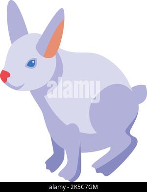 Happy easter bunny icon isometric vector. Cute rabbit. Funny animal Stock Vector