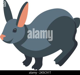 Black easter bunny icon isometric vector. Cute rabbit. Animal sweet Stock Vector