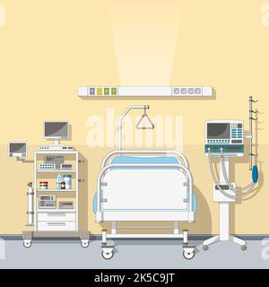Illustration of an intensive care unit Stock Photo