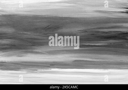 Grunge black and white background painting. Abstract monochrome backdrop. Minimalist oil artwork. Brush strokes on paper. Stock Photo