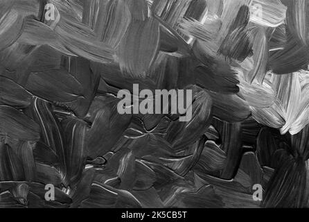 Grunge black and white background texture hand painted. Abstract conceptual artwork. Oil monochrome minimalistic backdrop. Template for design, invita Stock Photo