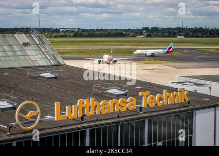 Düsseldorf Airport, Lufthansa Technik, Eurowings, North Rhine-Westphalia, Germany Stock Photo