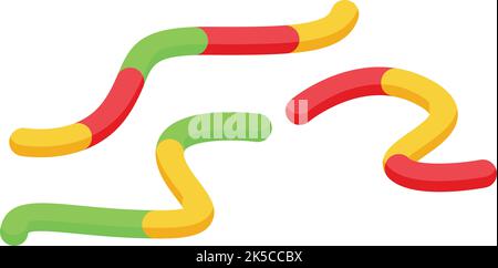 Jelly worms icon isometric vector. Candy gum. Cute fruit Stock Vector