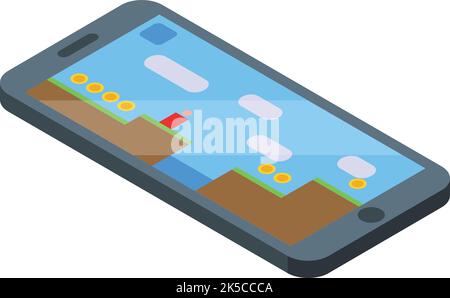 Arcade gameplay icon isometric vector. Game play. Mobile team Stock Vector