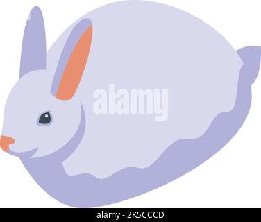 White easter bunny icon isometric vector. Cute rabbit. Animal basket Stock Vector