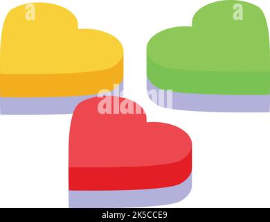 Jelly hearts icon isometric vector. Candy gum. Cute fruit Stock Vector