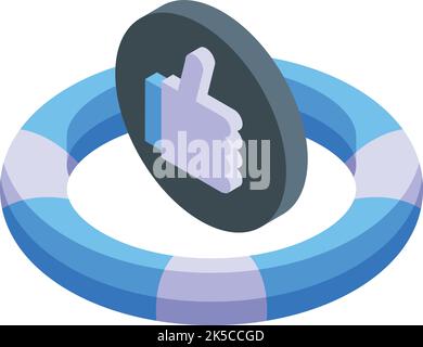 Like support chat icon isometric vector. Call service. Online contact Stock Vector