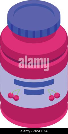 Cherry gem icon isometric vector. Jelly candy. Bear gum Stock Vector