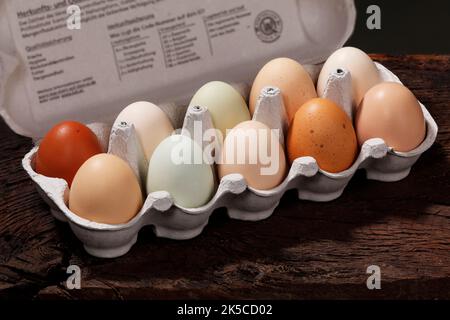 Eggs in package Stock Photo
