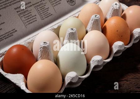 Eggs in package Stock Photo