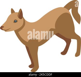 Shiba dog icon isometric vector. Spa grooming. Wash puppy Stock Vector