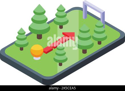 Forest gameplay icon isometric vector. Arcade button. Casino slot Stock Vector