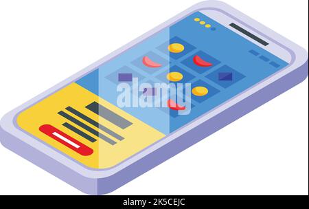 Gameplay icon isometric vector. Game machine. Casino slot Stock Vector