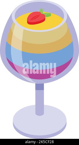 Jelly cocktail icon isometric vector. Gummy candy. Cute dessert Stock Vector