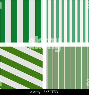 Green Vertical Stripes Pattern. Striped Line Vector Pattern Stock Vector