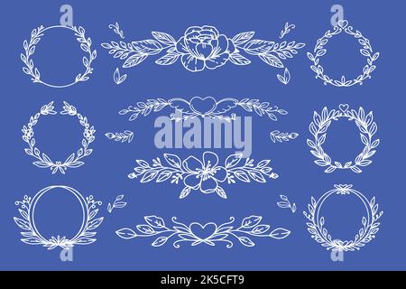 hand drawn wedding ornaments vector design illustration Stock Vector