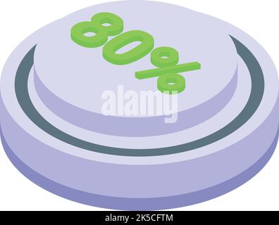 Circle battery icon isometric vector. Power full. Cell empty Stock Vector