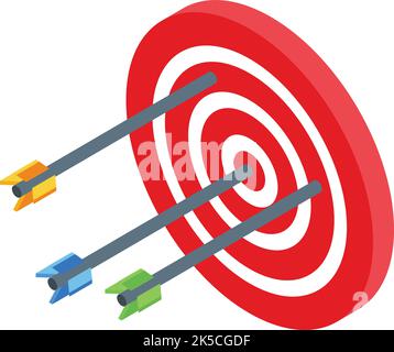 Benchmark arch target icon isometric vector. Performance indicator. Business product Stock Vector